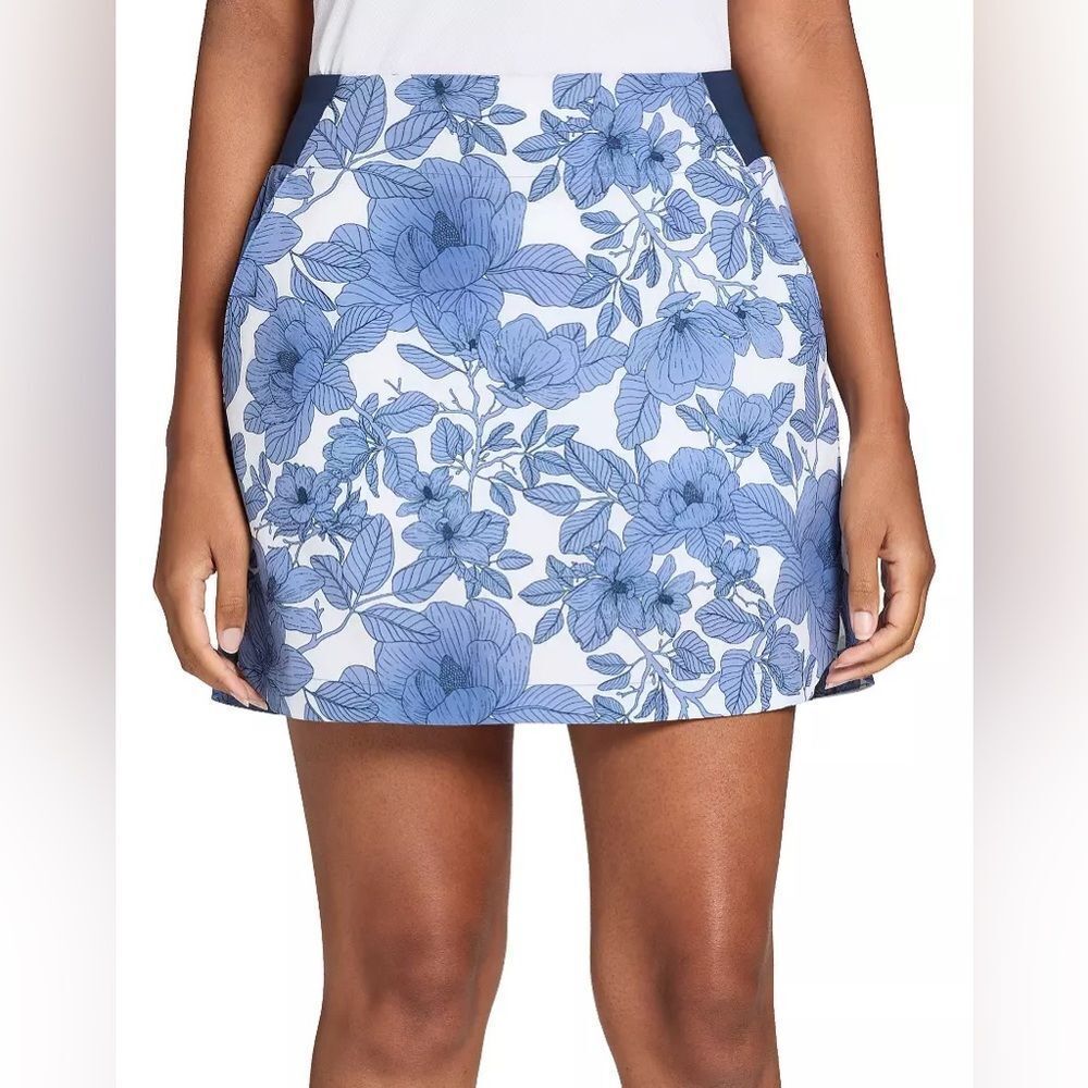 Walter Hagen Performance 11 Lightweight Golf Skort 16” NWT XS Blooms Mid Blue